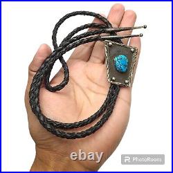 Remarkable Vintage Navajo Sleeping Beauty Turquoise Sterling Silver Bolo
