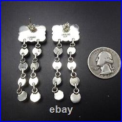 Renelle Perry NAVAJO Sterling Silver TURQUOISE Cluster Dangle EARRINGS Pierced