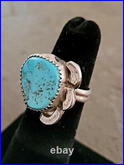 Ring Lot of 7 Sterling Vintage Retro Navjo Turquoise Old Pawn Southwest Style