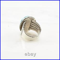 Ring Native American Silver Turquoise Large Sterling Size 12 1/4