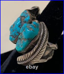 Ring, Turquoise, Sterling Silver, Navajo, 8 1/2