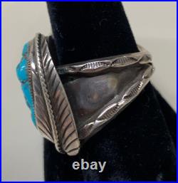 Ring, Turquoise, Sterling Silver, Navajo, 8 1/2