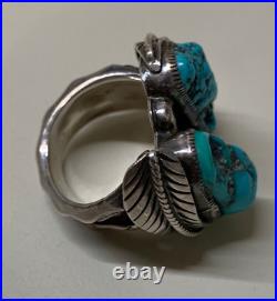 Ring, Turquoise, Sterling Silver, Navajo, 8 1/2