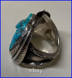 Ring, Turquoise, Sterling Silver, Navajo, 8 1/2