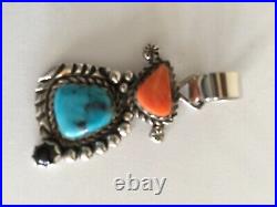 Robert Yellowhorse Navajo Sterling Silver / Mine #8 Turquoise Pendant