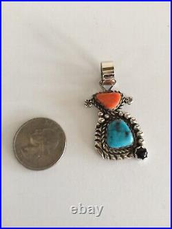 Robert Yellowhorse Navajo Sterling Silver / Mine #8 Turquoise Pendant