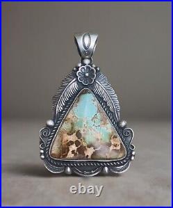 Ronald Tom Royston Turquoise Pendant Sterling Silver 925 Native American Jewelry