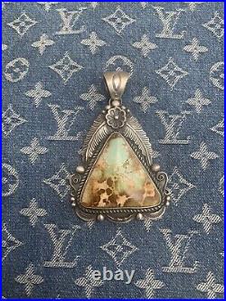 Ronald Tom Royston Turquoise Pendant Sterling Silver 925 Native American Jewelry