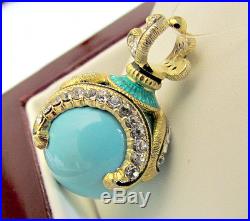 SALE! OUTSTANDING PENDANT HANDMADE OF STERLING SILVER 925 with GENUINE TURQUOISE