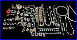 STERLING SILVER Jewelry Lot All Signed Gemstones, Semi Precious, Natural 2.1 LBS