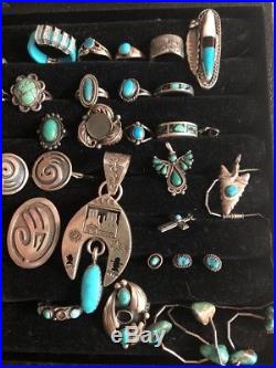 STERLING SILVER RING LOT NATIVE AMERICAN Navajo Southwestern + Turquoise