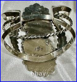 STUNNING Sterling Silver NAVAJO DOUBLE ROYSTON TURQUOISE 3L Bead CUFF BRACELET STUNNING Sterling Silver NAVAJO DOUBLE ROYSTON TURQUOISE 3L Bead CUFF BRACELET