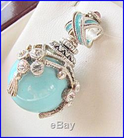 Sale! Beautiful Russian Pendant Solid Sterling Silver 925 Genuine Turquoise