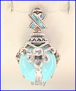 Sale! Beautiful Russian Pendant Solid Sterling Silver 925 Genuine Turquoise