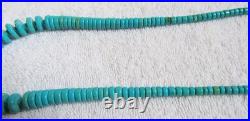 Santo Domingo Indian Turquoise Stone Disc Beads & Sterling Silver Bead Necklace Santo Domingo Indian Turquoise Stone Disc Beads & Sterling Silver Bead Necklace