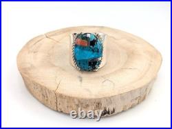 Santo Domingo Multi Stone Inlay Sterling Silver Ring Southwest Jewelry Sz 11.75