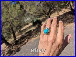 Santo Domingo Multi Stone Inlay Sterling Silver Ring Southwest Jewelry Sz 11.75