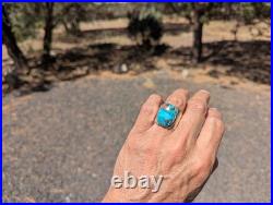 Santo Domingo Multi Stone Inlay Sterling Silver Ring Southwest Jewelry Sz 11.75