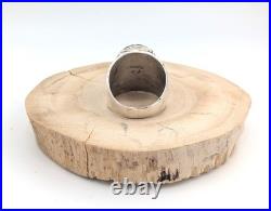 Santo Domingo Multi Stone Inlay Sterling Silver Ring Southwest Jewelry Sz 11.75