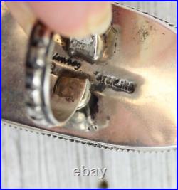 Signed Indian Native Am Turquoise Sterling Silver 925 Ring Size 7.5 Huge Stone