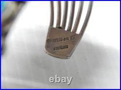 Signed Vintage Cluster Bracelet Navajo Sterling Silver Turquoise Stunning