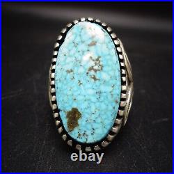 Signed Vintage NAVAJO Sterling Silver KINGMAN WATERWEB TURQUOISE RING size 12