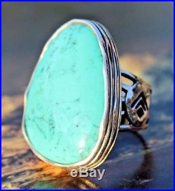 SilpadaTumbled Turquoise Sterling Silver & Turquois Statement Ring Sz. 7R2017