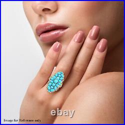 Sleeping Beauty Turquoise 925 Sterling Silver Cocktail Ring Gift Ct 8.9