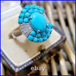 Sleeping Beauty Turquoise Unisex Ring 925 Silver Special Surprize Gift Jewelry