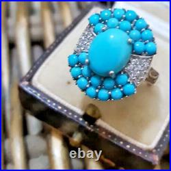 Sleeping Beauty Turquoise Unisex Ring 925 Silver Special Surprize Gift Jewelry