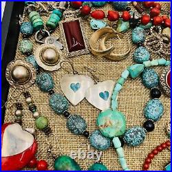 Southwest 925 Sterling Silver Jewelry Lot 525 Grams 34 Items Turquoise Coral