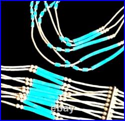 Southwest Set Sterling Liquid Silver Turquoise Necklace Earrings Bracelet Lot