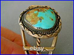 Southwestern Native American Boulder Turquoise Sterling Silver Cuff Bracelet