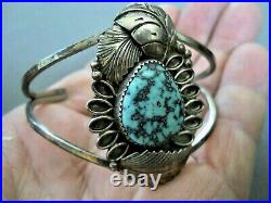 Southwestern Native American Indian Turquoise Sterling Silver Cuff Bracelet LA