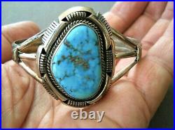 Southwestern Native American Indian Turquoise Sterling Silver Cuff Bracelet MP