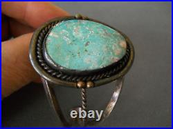 Southwestern Native American Navajo Bright Turquoise Sterling Silver Bracelet