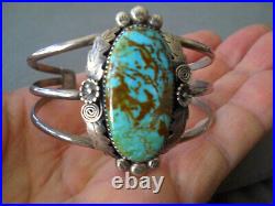 Southwestern Native American Navajo Turquoise Sterling Silver Cuff Bracelet SVU