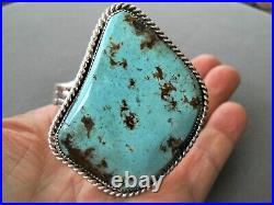 Southwestern Native American Royston Turquoise Sterling Silver Cuff Bracelet ABJ