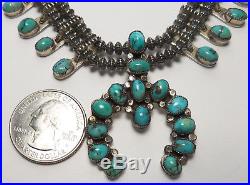 Southwestern Sterling Silver NAJA Necklace SNAKE EYE TURQUOISE Small 68.4g