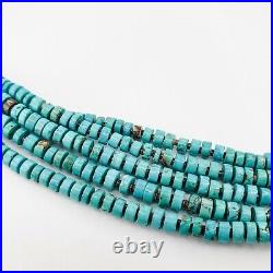 Southwestern Turquoise Heishi and Sterling Silver 5-Strand Necklace