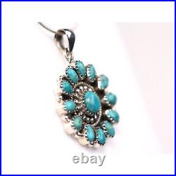 Southwestern Turquoise Pendant Sterling Silver Designer Turquoise Jewelry