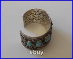 Spectacular Vintage Native American Sterling Silver/turquoise Bracelet