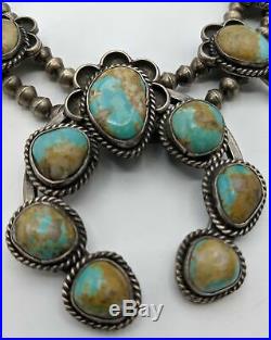 Squash Blossom Turquoise Sterling Silver Necklace