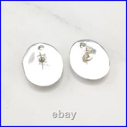 Stamped Native American Turquoise Sterling Silver Pierced Earrings