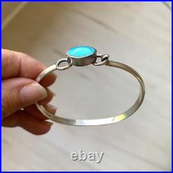 Sterling Silver 925 Mexico Bracelet With Turquoise Stone-Statement Jewelry Sterling Silver 925 Mexico Bracelet With Turquoise Stone-Statement Jewelry