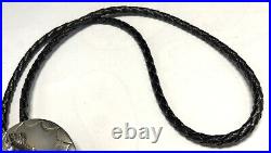 Sterling Silver 925 Navajo Turquoise & Coral Horse Bolo Tie GF21