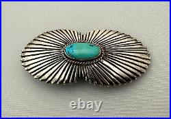 Sterling Silver Belt Buckle Turquoise Navajo Native American TSXY