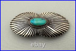 Sterling Silver Belt Buckle Turquoise Navajo Native American TSXY