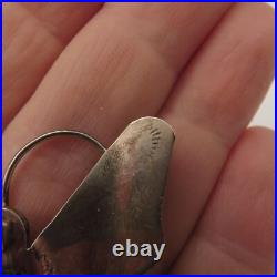 Sterling Silver Butterfly brooch Sleeping Beauty Turquoise signed Yazzie Family