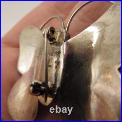 Sterling Silver Butterfly brooch Sleeping Beauty Turquoise signed Yazzie Family